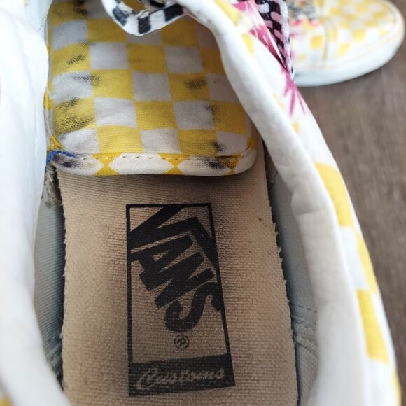 Custom Checkeredboard Vans Palm Tree Sneaker 6.5 Women 8 - Picture 9 of 10